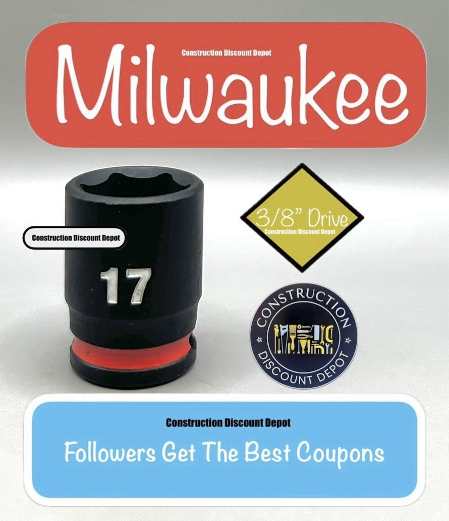 Milwaukee 49-66-6141 SHOCKWAVE Impact Duty 3/8" Drive 17mm Shallow Socket 17 mm