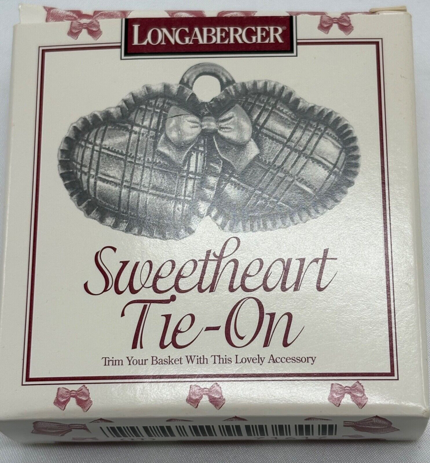 Longaberger Sweetheart Heart Tie-On New In Box Valentine's Day Pewter 1997