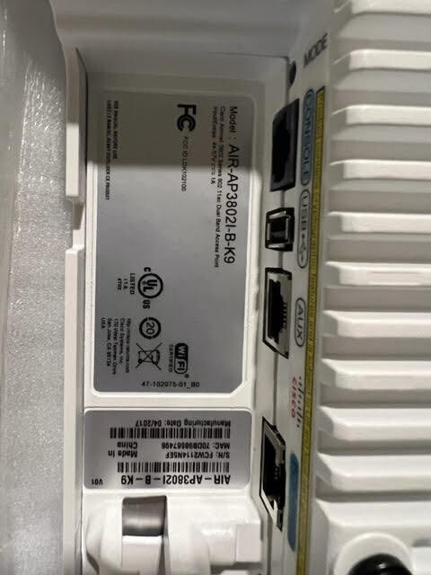 Cisco Aironet 3800 Series Wi-Fi Access Point (AIR-AP3802I-B-K9)