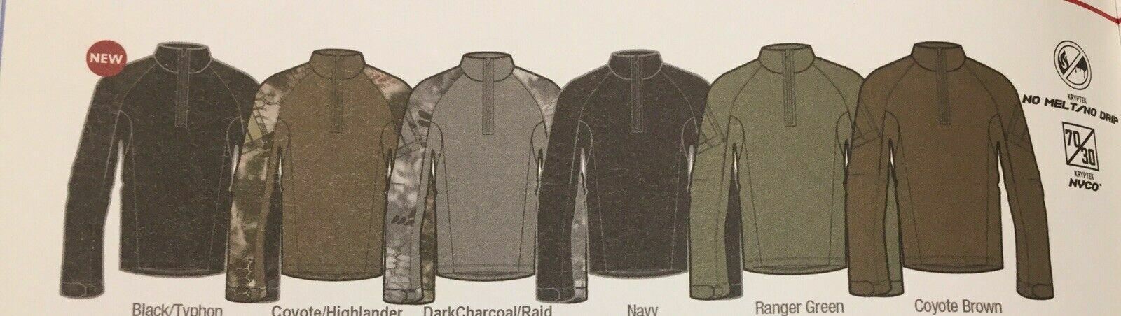 Kryptek Tactical 3 LS Zip Color: Coyote Large 19TACZLSCT5