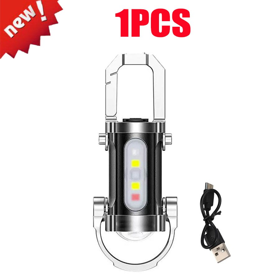 Portable Rechargeable Bright Keychain Flashlight Phone Charge,Emboadlie Mode AE