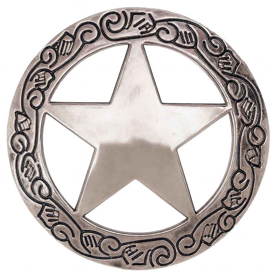 Silver Western Engraved Texas Ranger Star Conchos 1-1/2" Screw Back. US SELLER