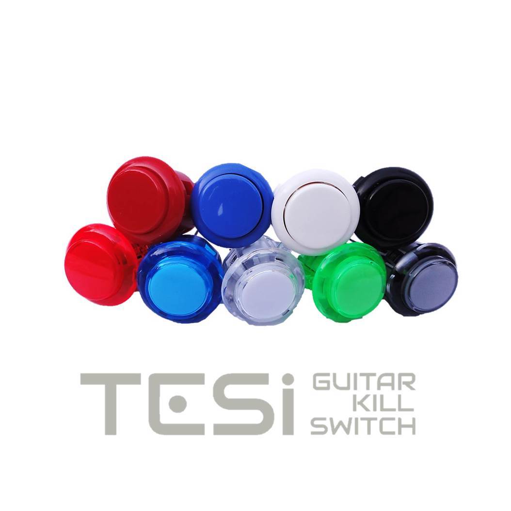 Tesi DITO Snap-in 24MM Guitar Arcade Button Kill Switch Translucent Red