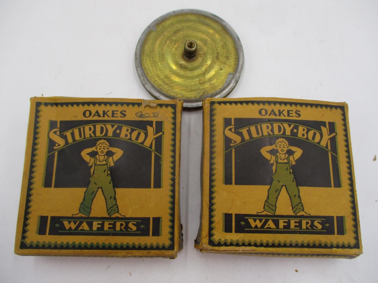 Vtg Lot of 2 Sturdy Boy Coal Brooder Stoves Wafers Poultry Incubator Advertising