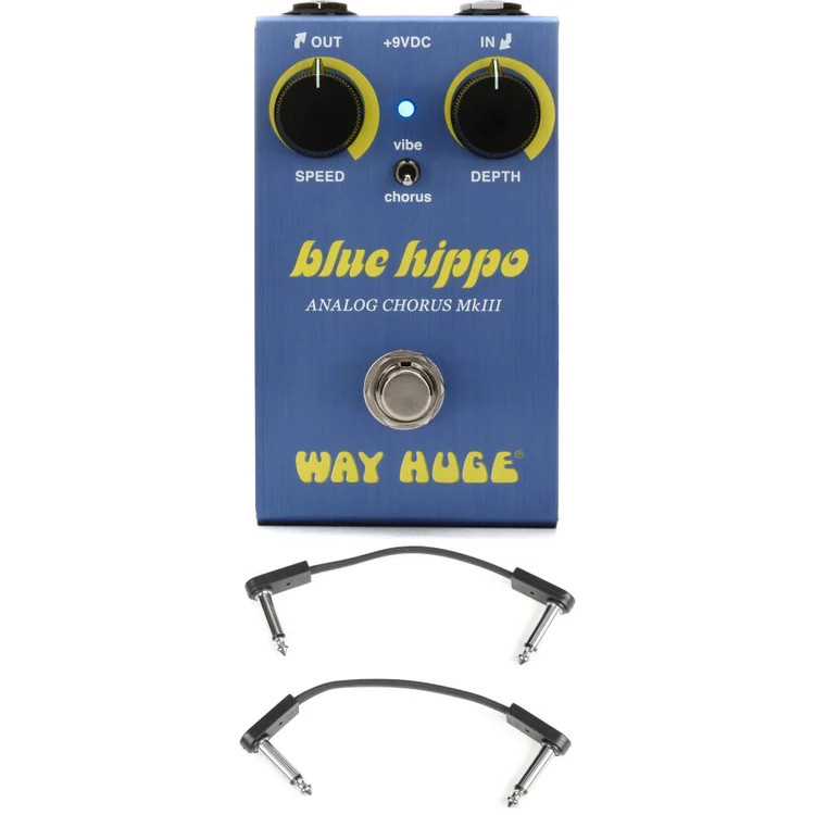 Way Huge Smalls Blue Hippo Analog Chorus with EBS Patch Cables
