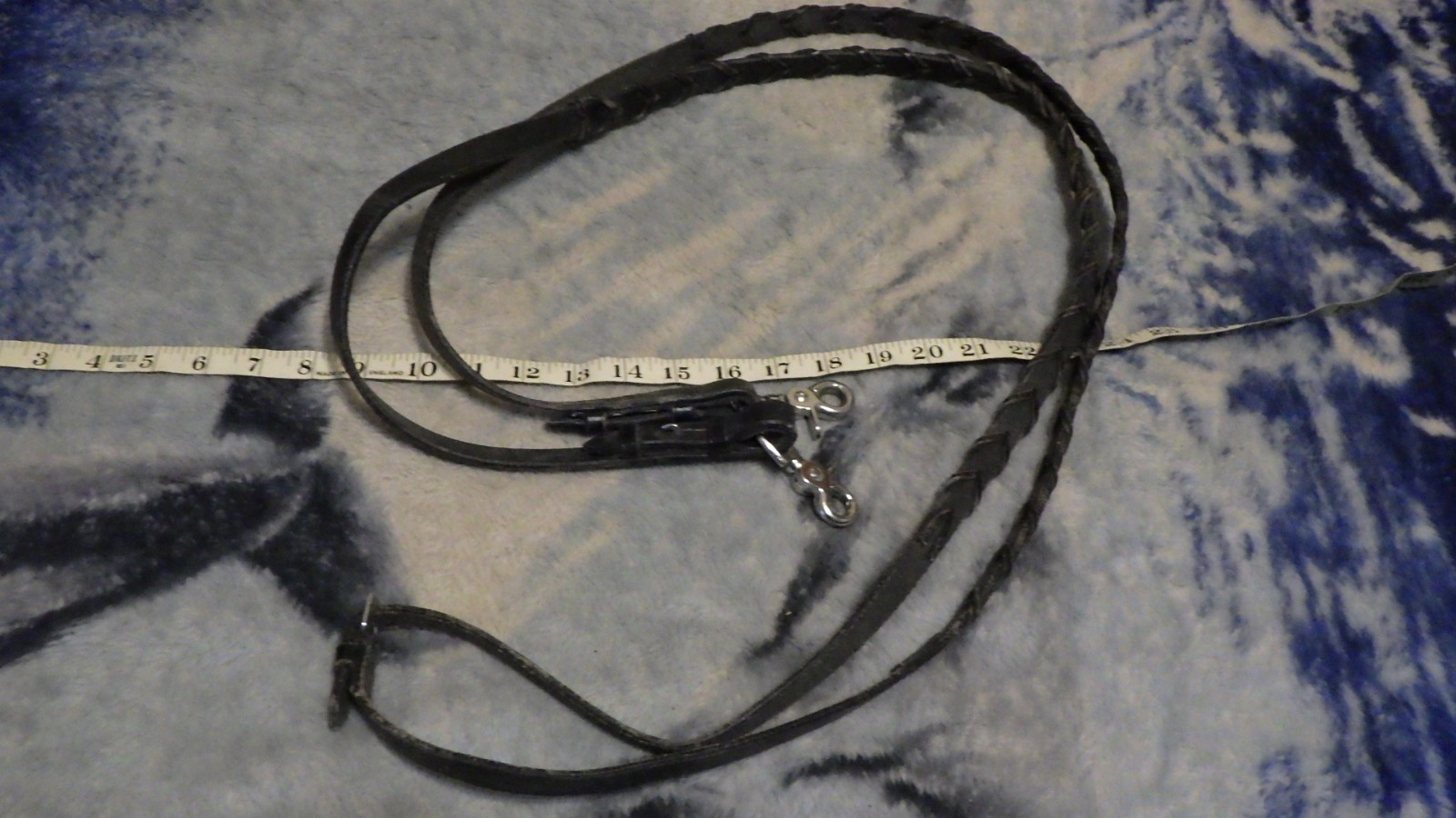 Vintage Horse Tack Leather Roping Split Barrel Reins Braided Black