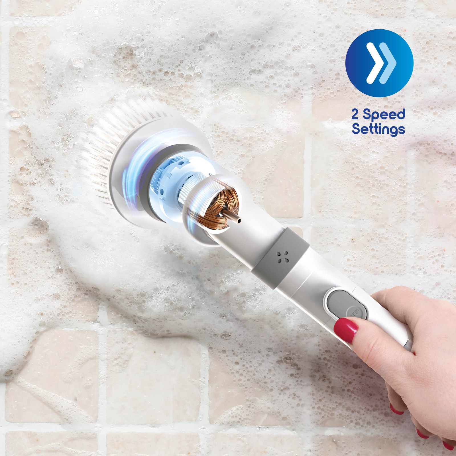 Ionvac Scrub It Electric Spin Scrubber, Multi-surface Rechargeable Cordless