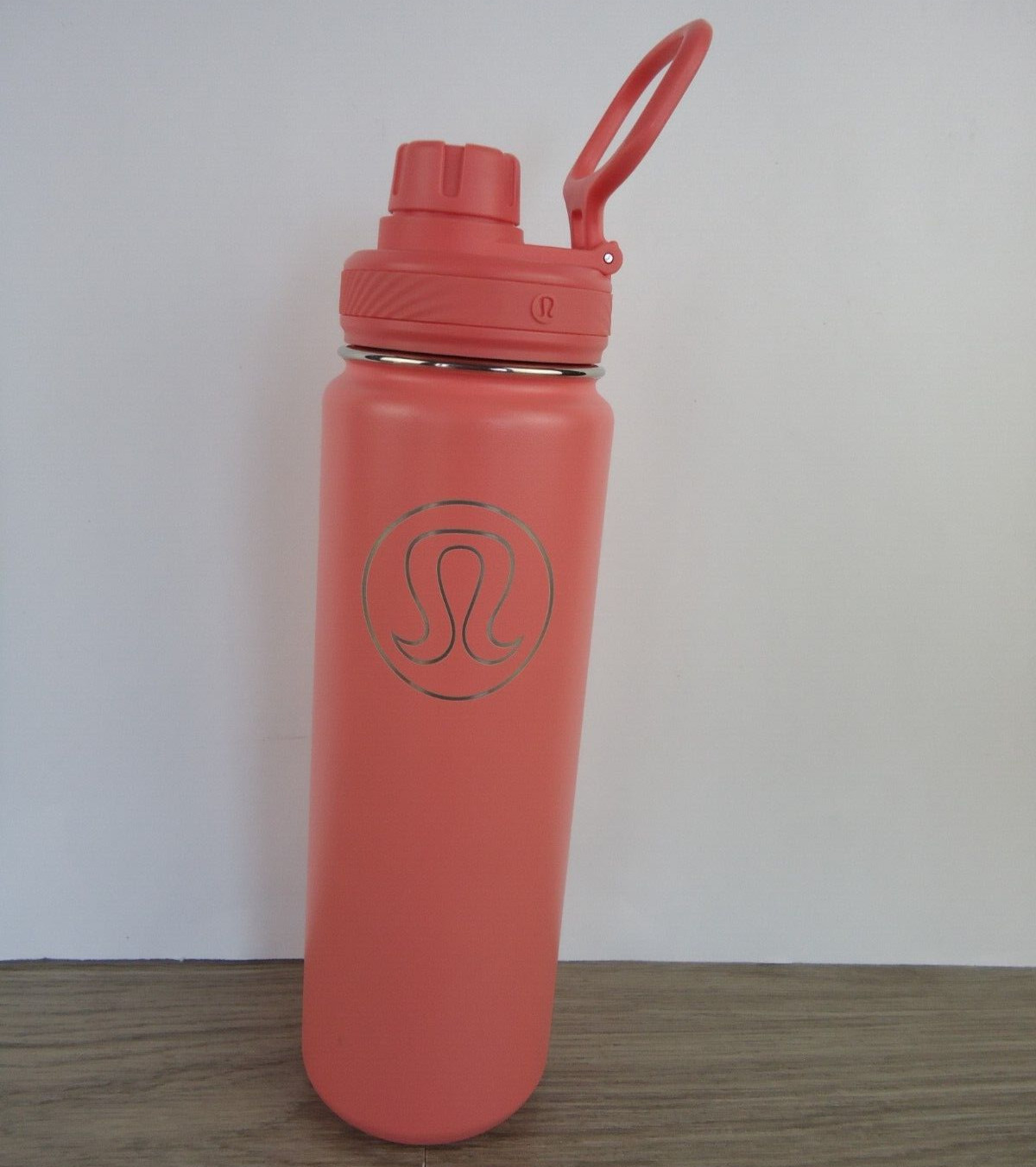 Lululemon Back to Life Sport Bottle 24oz Coral Orange Used Water Jug w/Handle