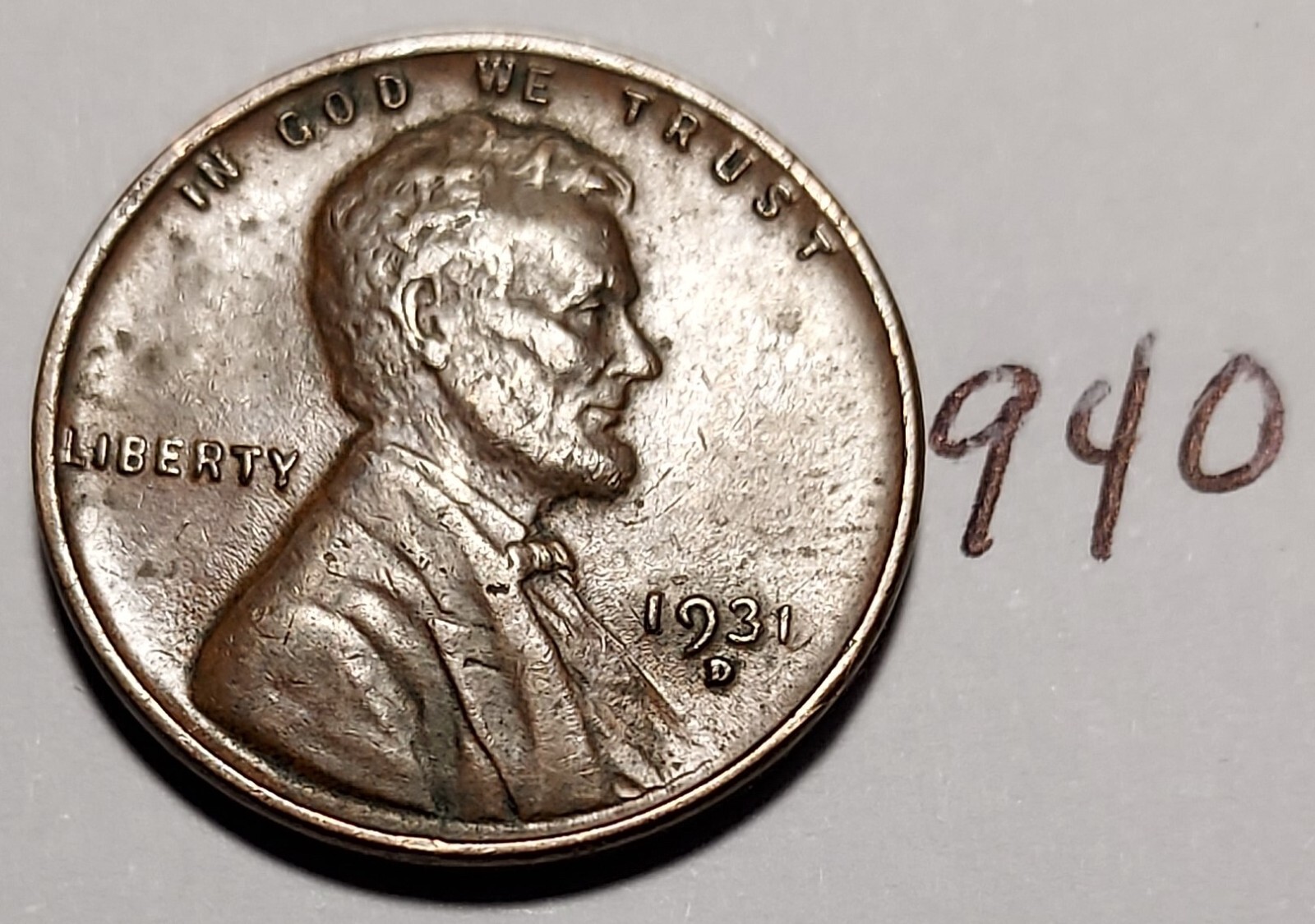 1931-D Lincoln Wheat Cent VERY FINE  #940