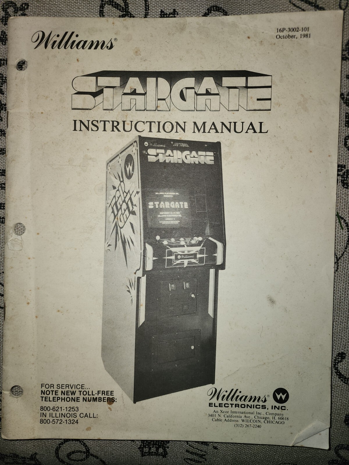 Stargate Manual Arcade Williams