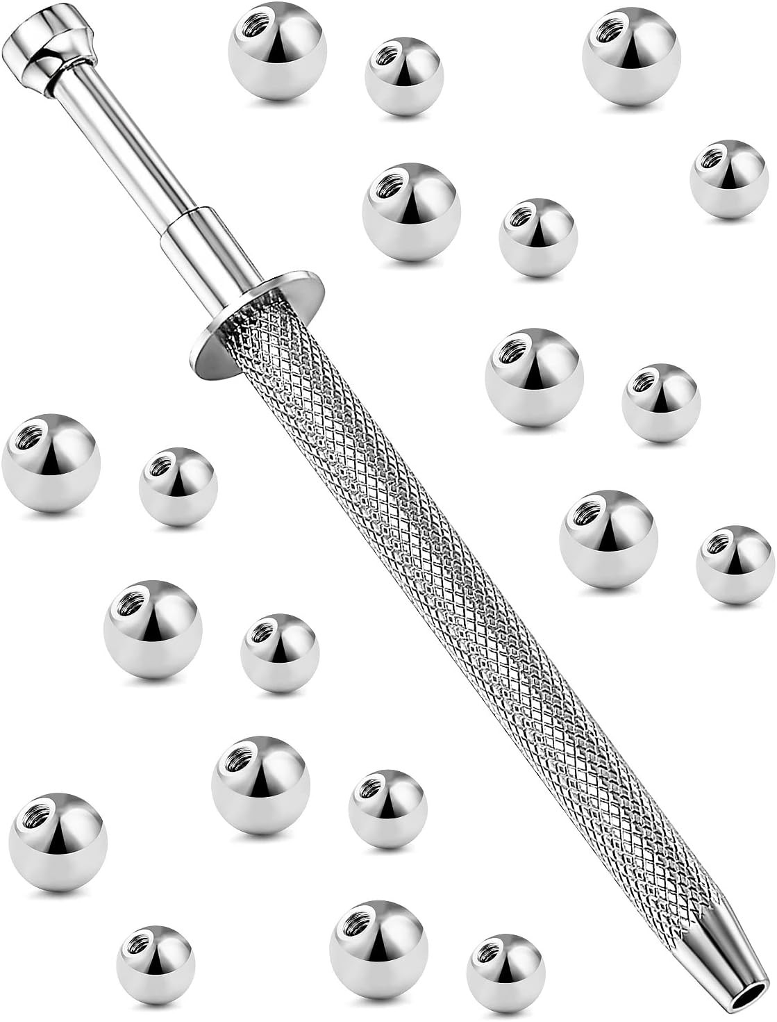 Vsnnsns 9 Style 316L Surgical Steel Body 9, Piercing Balls Grabber Tool