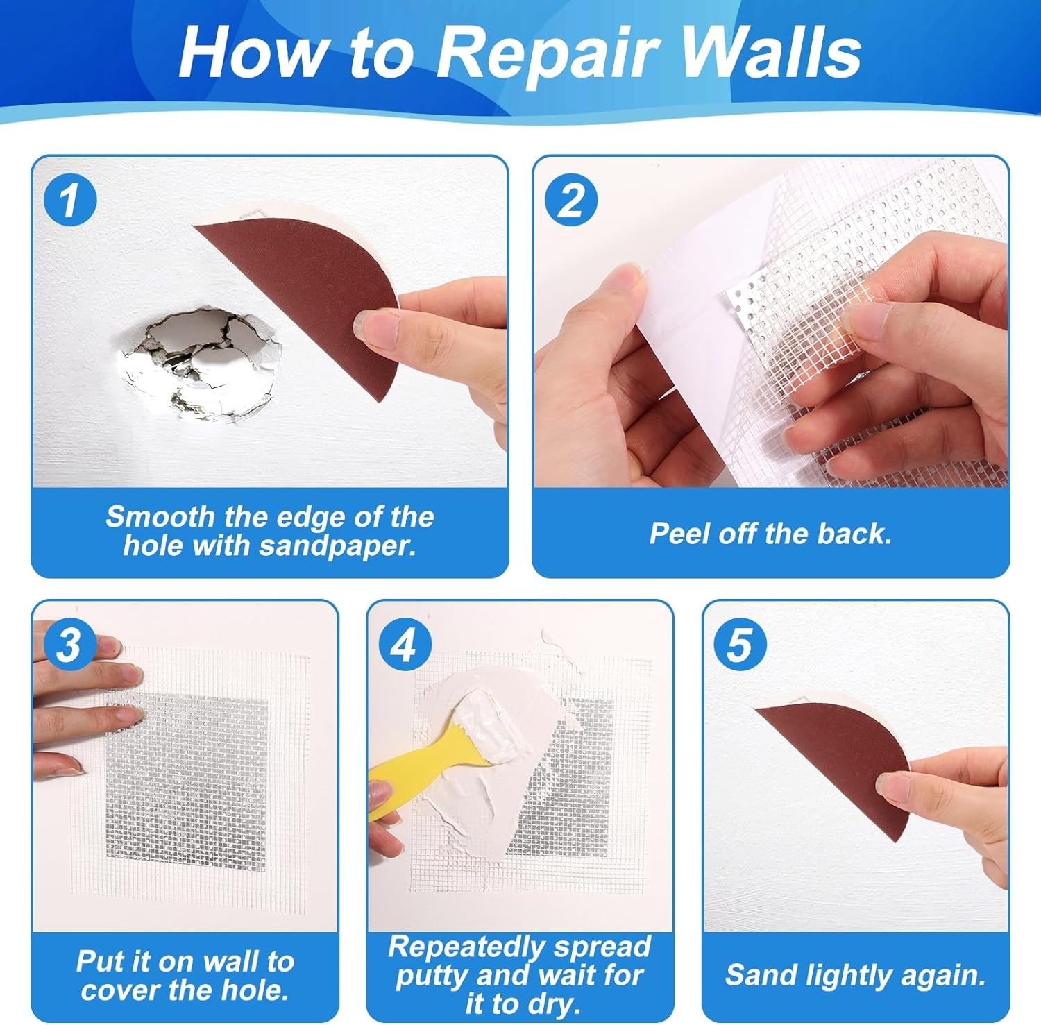 Drywall Repair Kit, Patch 8.8OZ White Wall Putty Kit