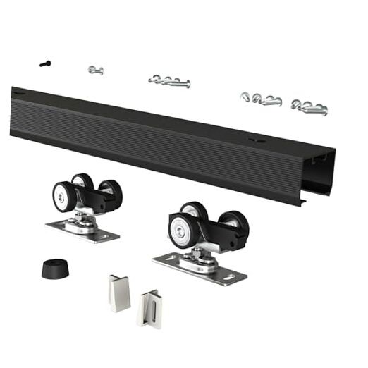 Pocket Door Hardware and Track Set, 48 Inch Sliding Door Aluminium PD-4Feet-B