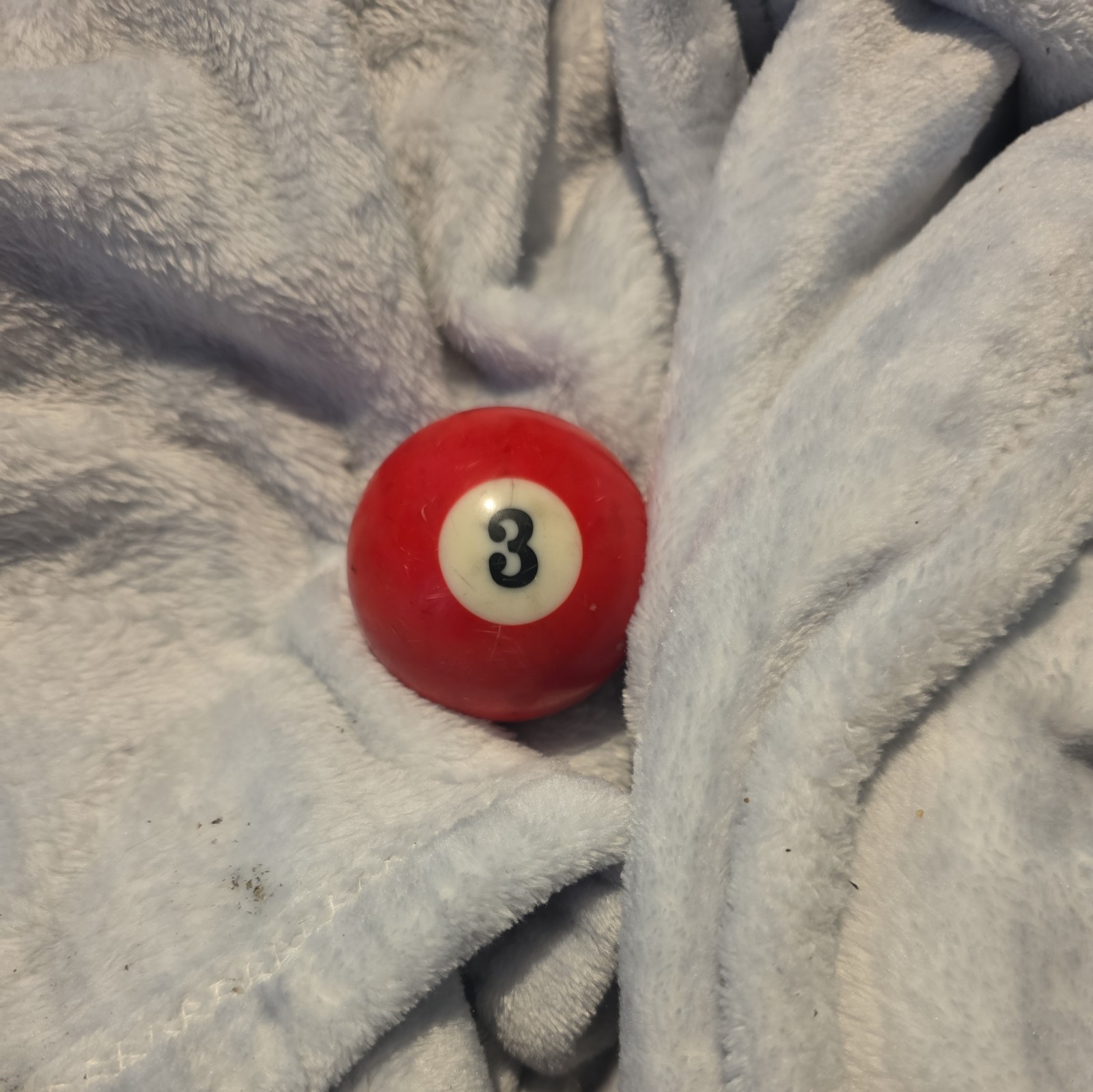 Vintage No. 3 Solid Red Pool Ball Billiard 1 3/4" Replacement (R)