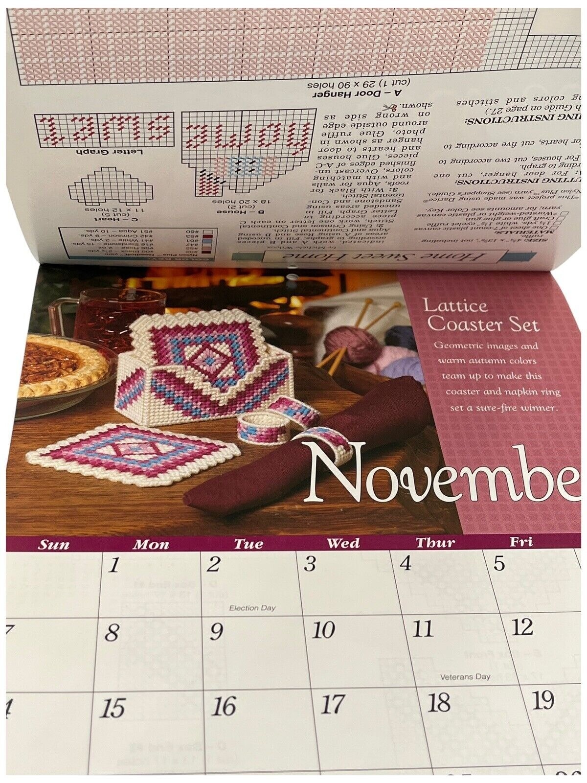 1993 Plastic Canvas Calendar Pattern Book 12 Patterns Themed For Each Month