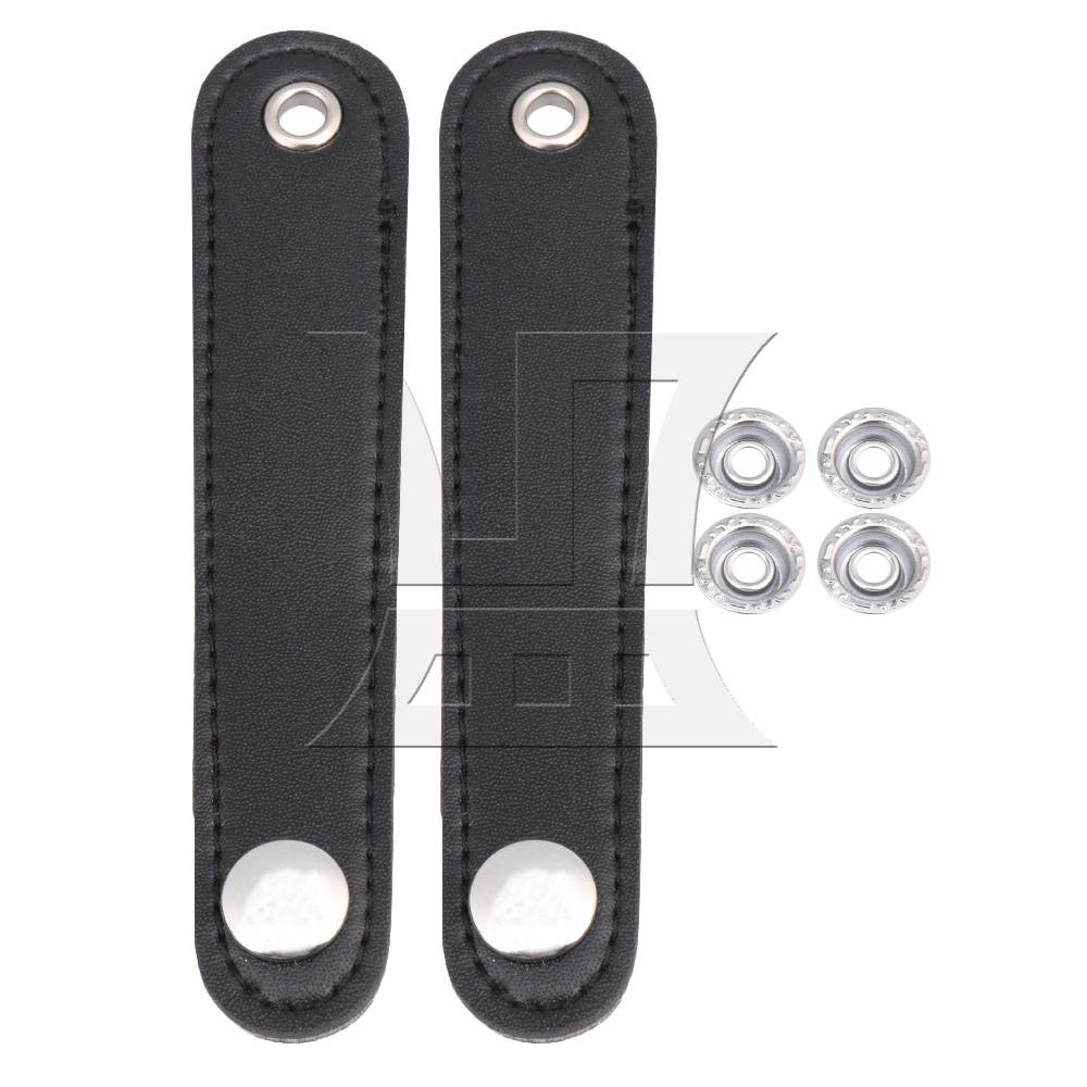 2PCS 140*25mm Black All Leather Bass Accordion Bellows Straps