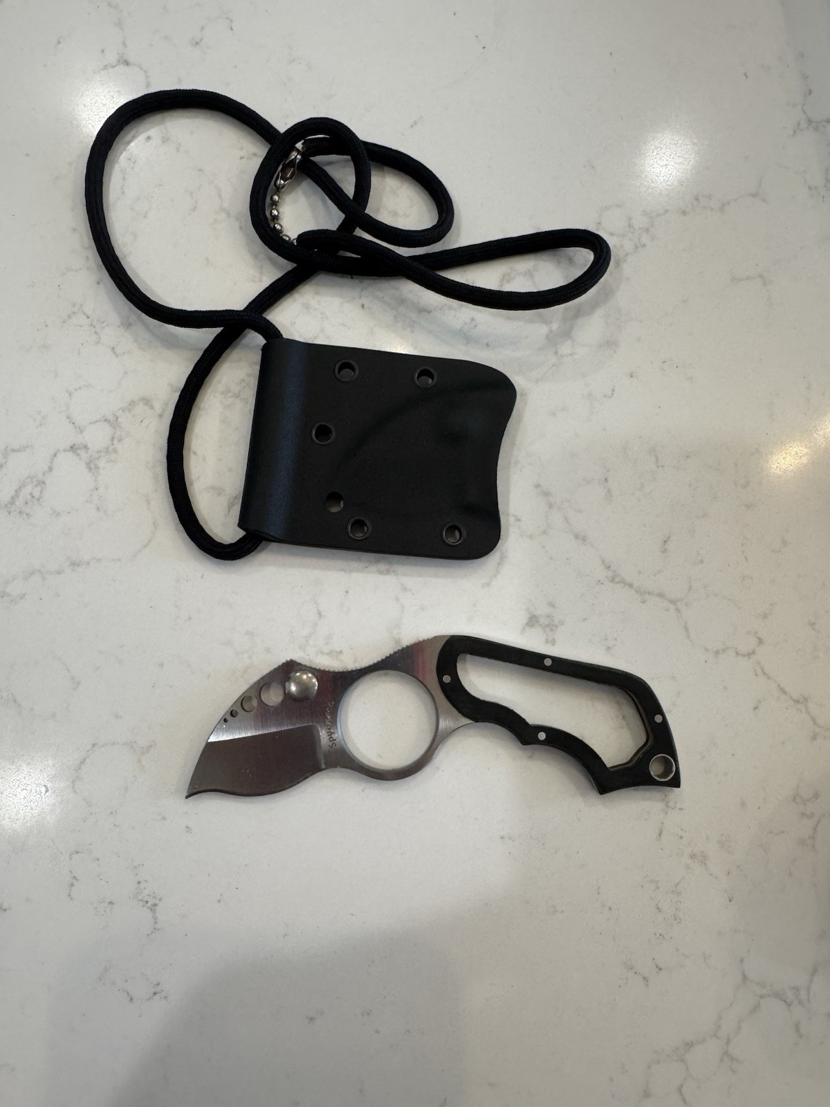 Spyderco S.P.O.T. Spot  1.5" Fix Blade Neck Knife Black Micarta Handle & Sheath