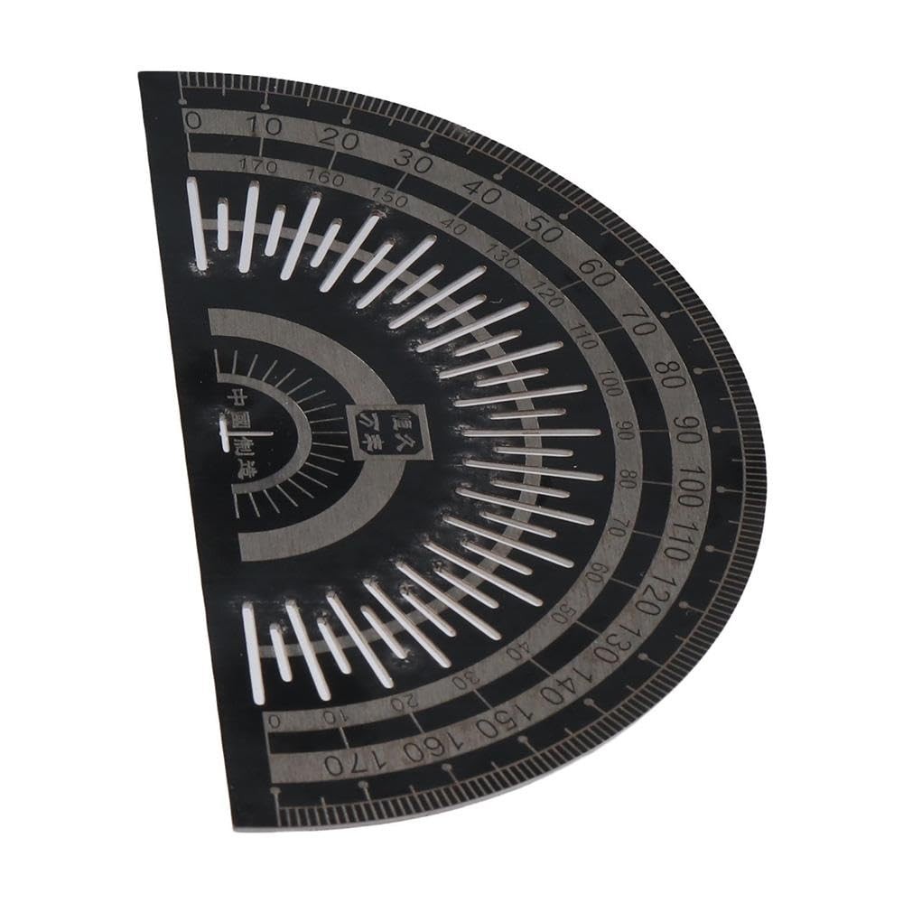 Silver Stainless Steel Precision Marking Angle Protractor Measure Tool