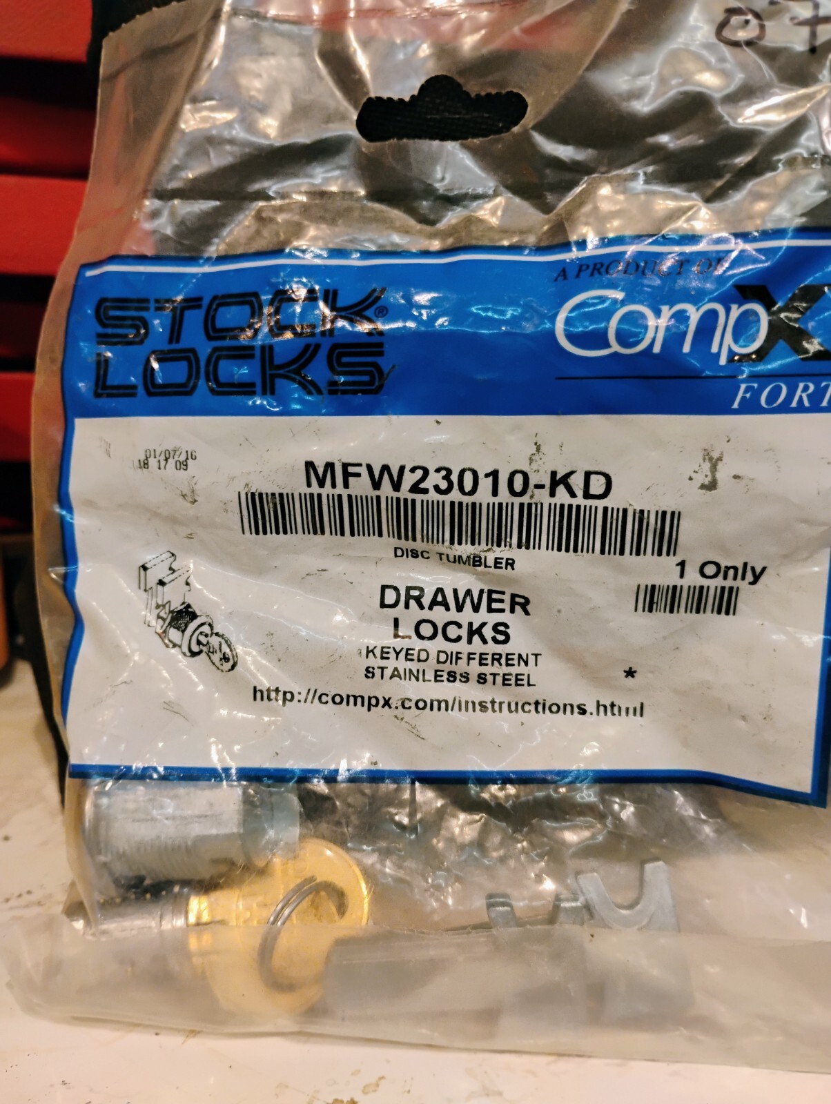 Drawer locks keyed differential.