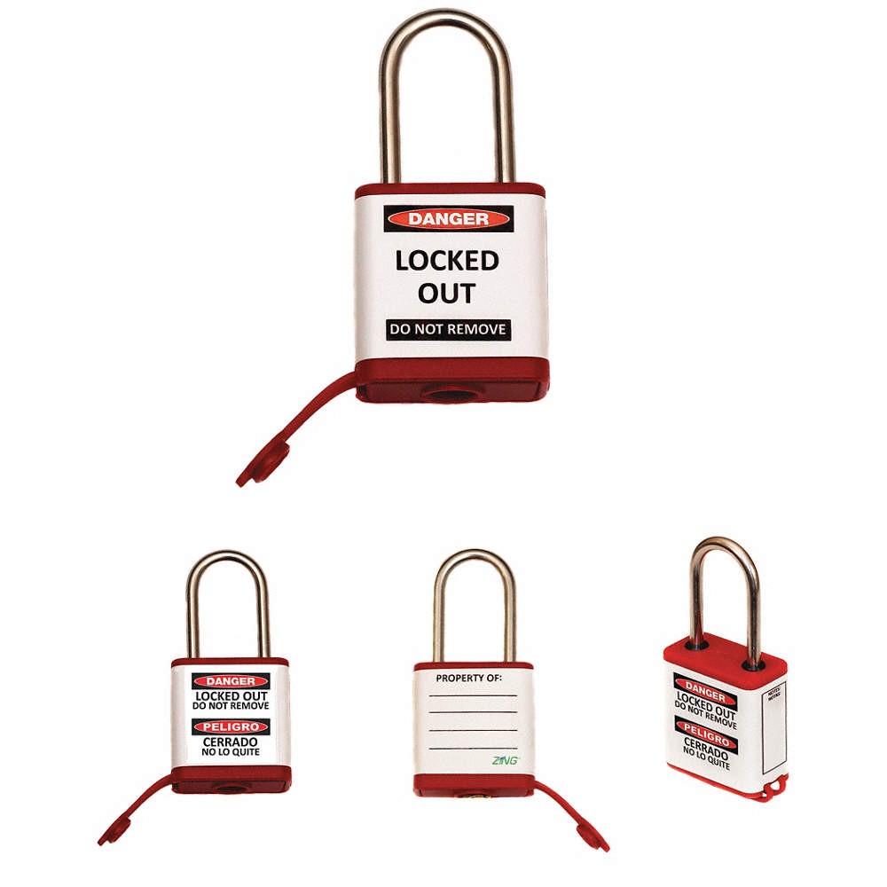 ZING Lockout Padlock,1-1/2" Shackle Height 55KD30