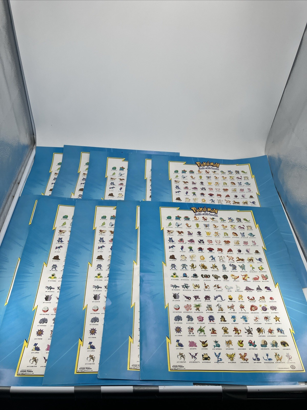 Lot Of 10 Vintage 90’s Scorpio Pokemon Gotta Catch 'Em All 16”x20” Poster 1998