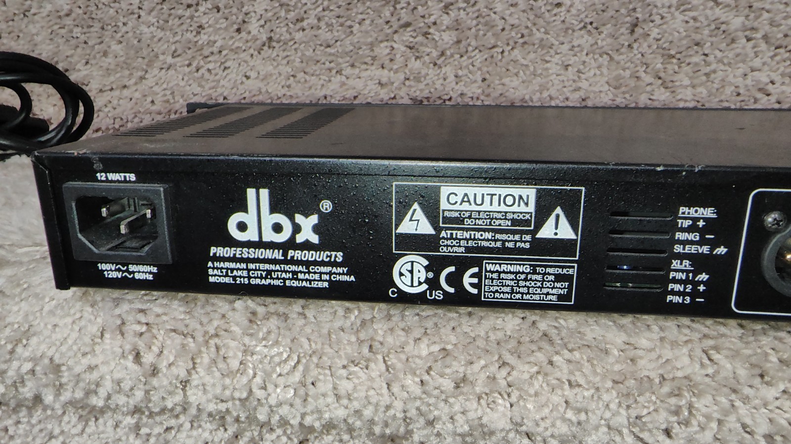 DBX 215 Graphic Equalizer Dual 15 Band.**Tested Working**