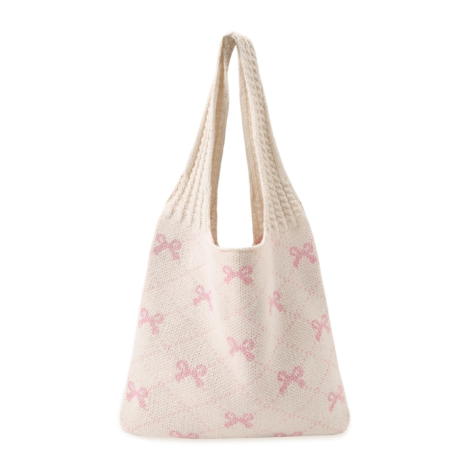 Knitted Shoulder Tote Bag Large Crochet Beach Bag Hobo Bag Aesthetic Tote Han...
