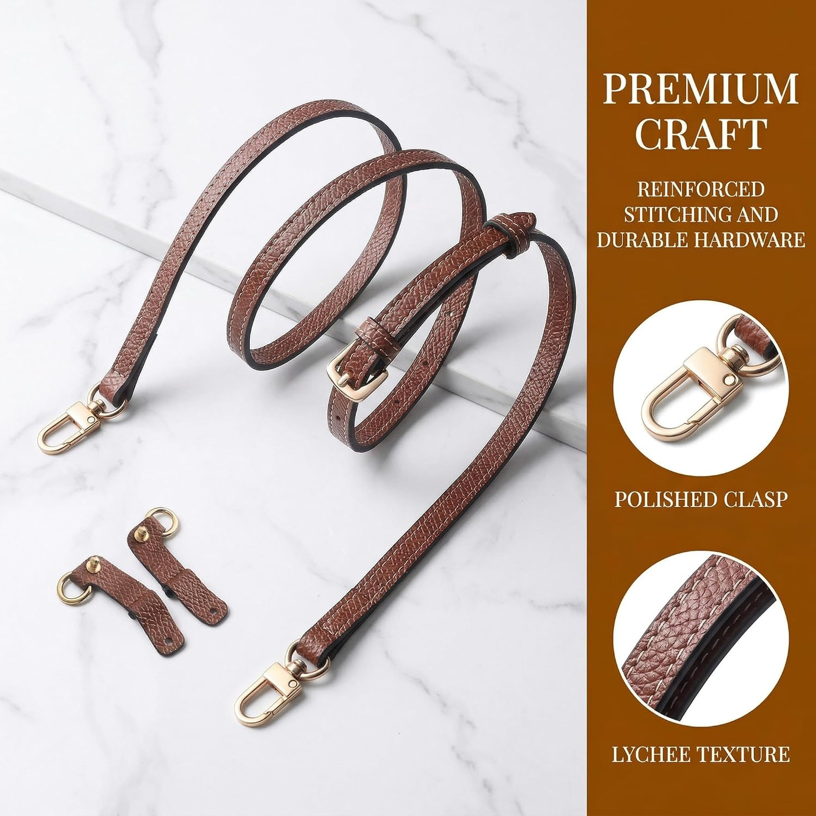 Adjustable Leather Crossbody Strap for Longchamp Mini Bag - Premium Shoulder