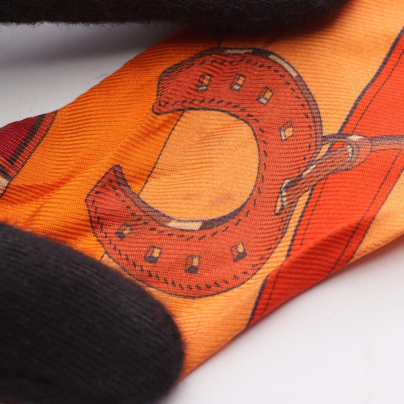 Hermes Twilly Brides Et Gris Scarf Clothing Silk Orange / Multicolor Used