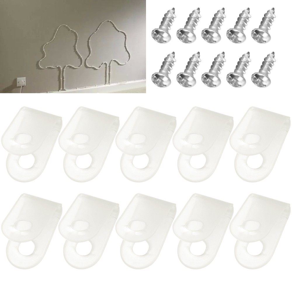 100 Pcs Nylon Plastic R-type Cable Clips Small Wire Clamp Holder