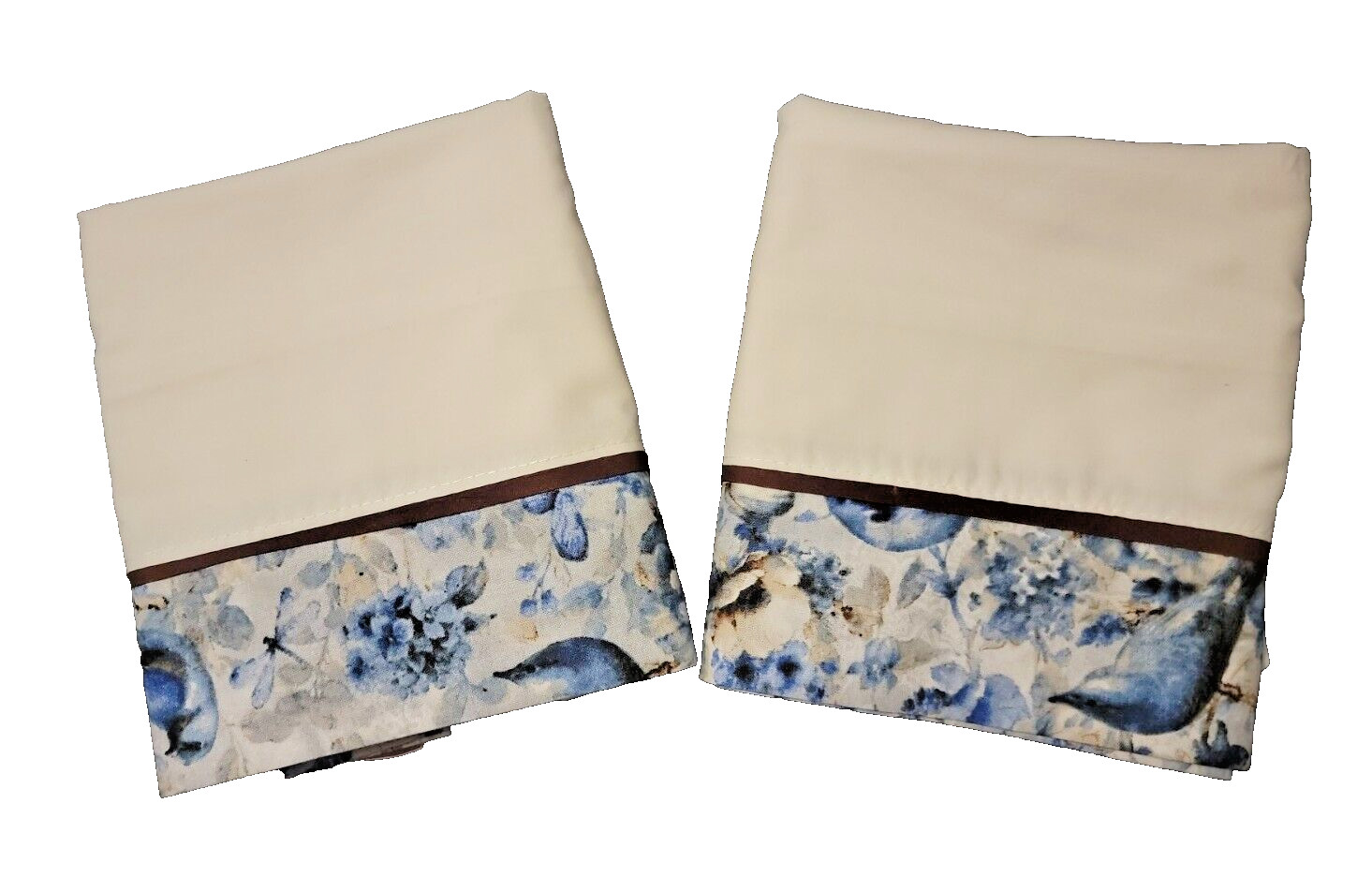 Custom Made Pillowcases White/blue Pillow Pocket Blue Bird Cuff 18 x 30 standard