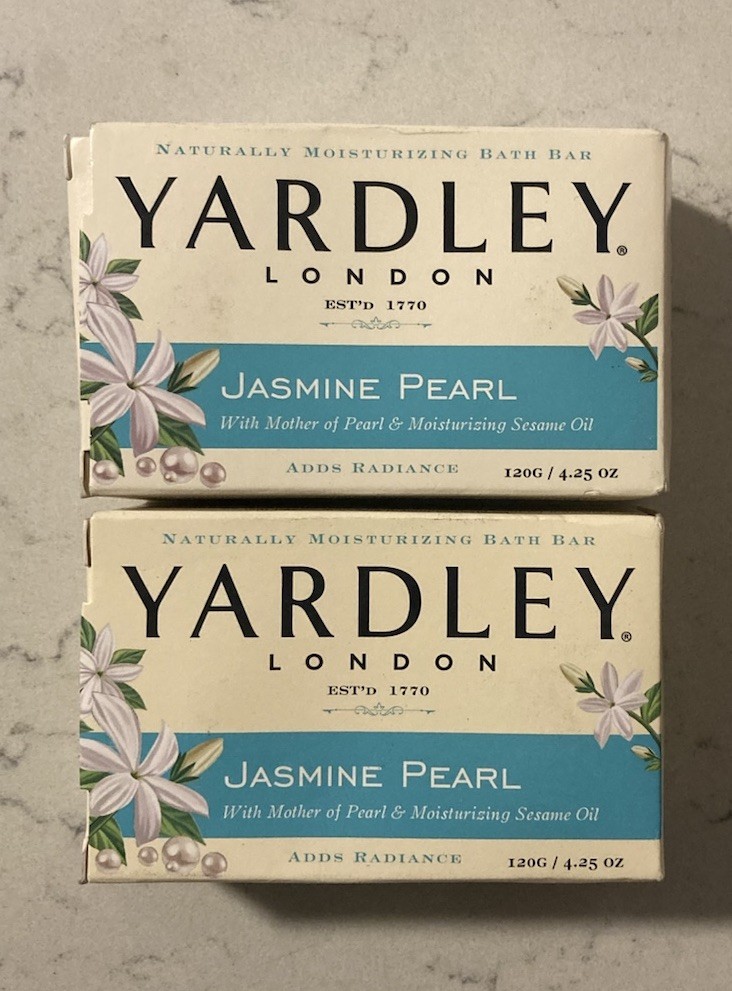 Yardley of London Jasmine Pearl Moisturizing Bath Bar Soaps Lot of 2