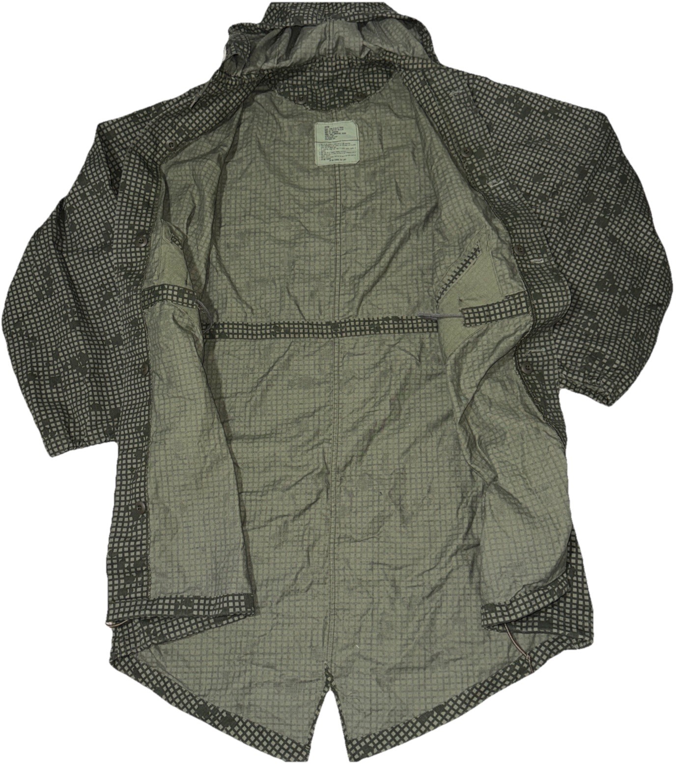 Night Camouflage Desert Parka Medium US Army Fishtail Jacket Coat Vintage