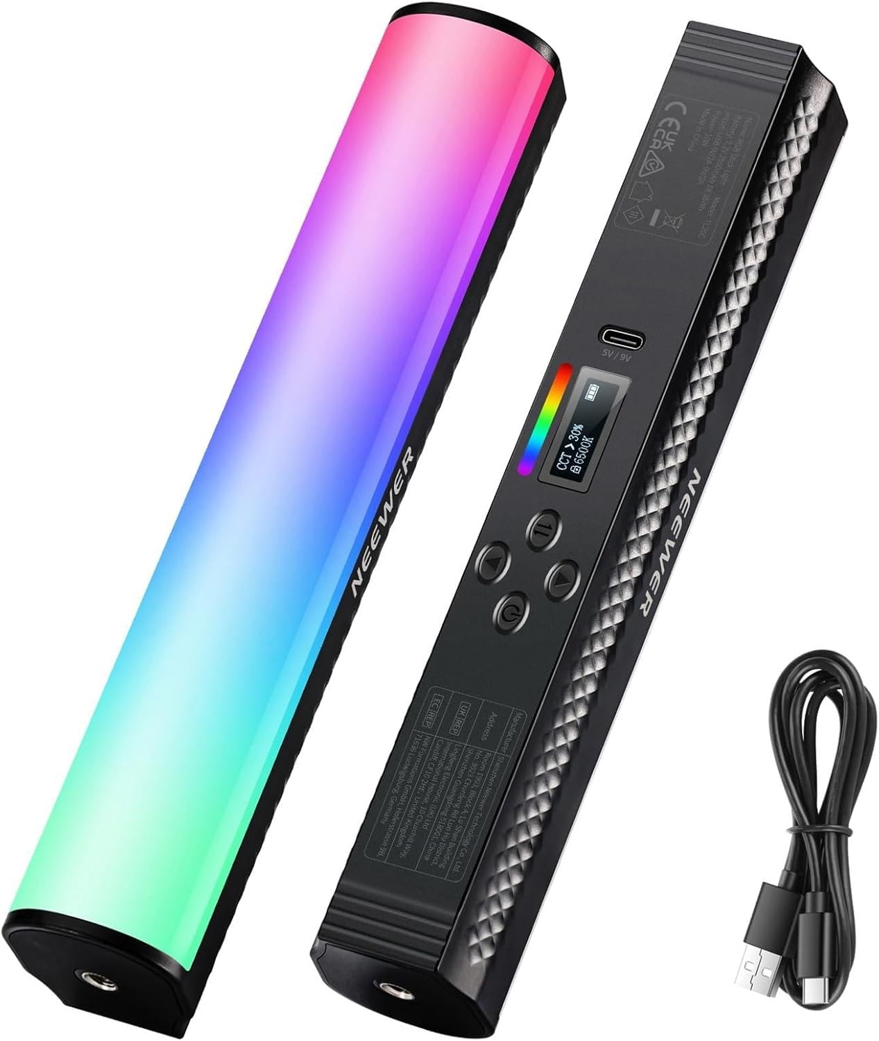 RGB Light Wand TL20C Magnetic LED Video Light 2500K-8500K Dimmable CRI95+