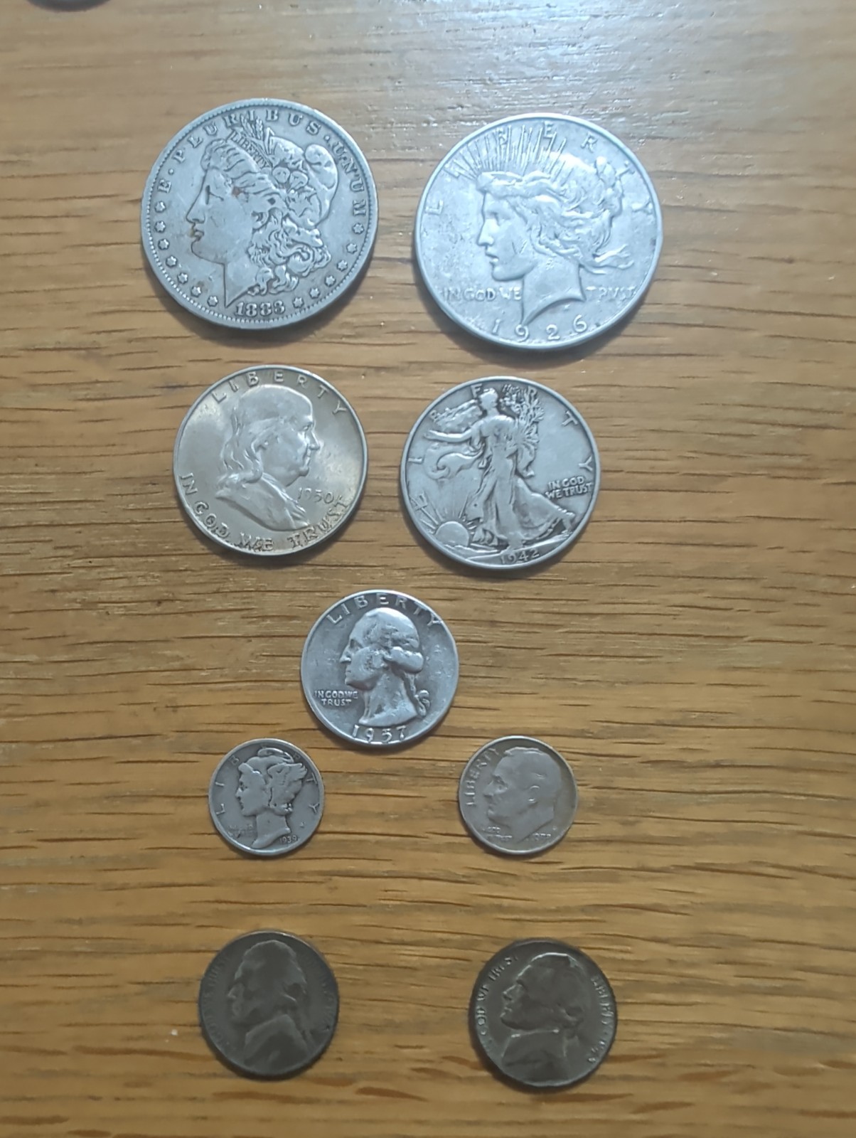 90% Silver Coin Lot Morgan Peace Walker Franklin Merc Stacker Junk Silver + War
