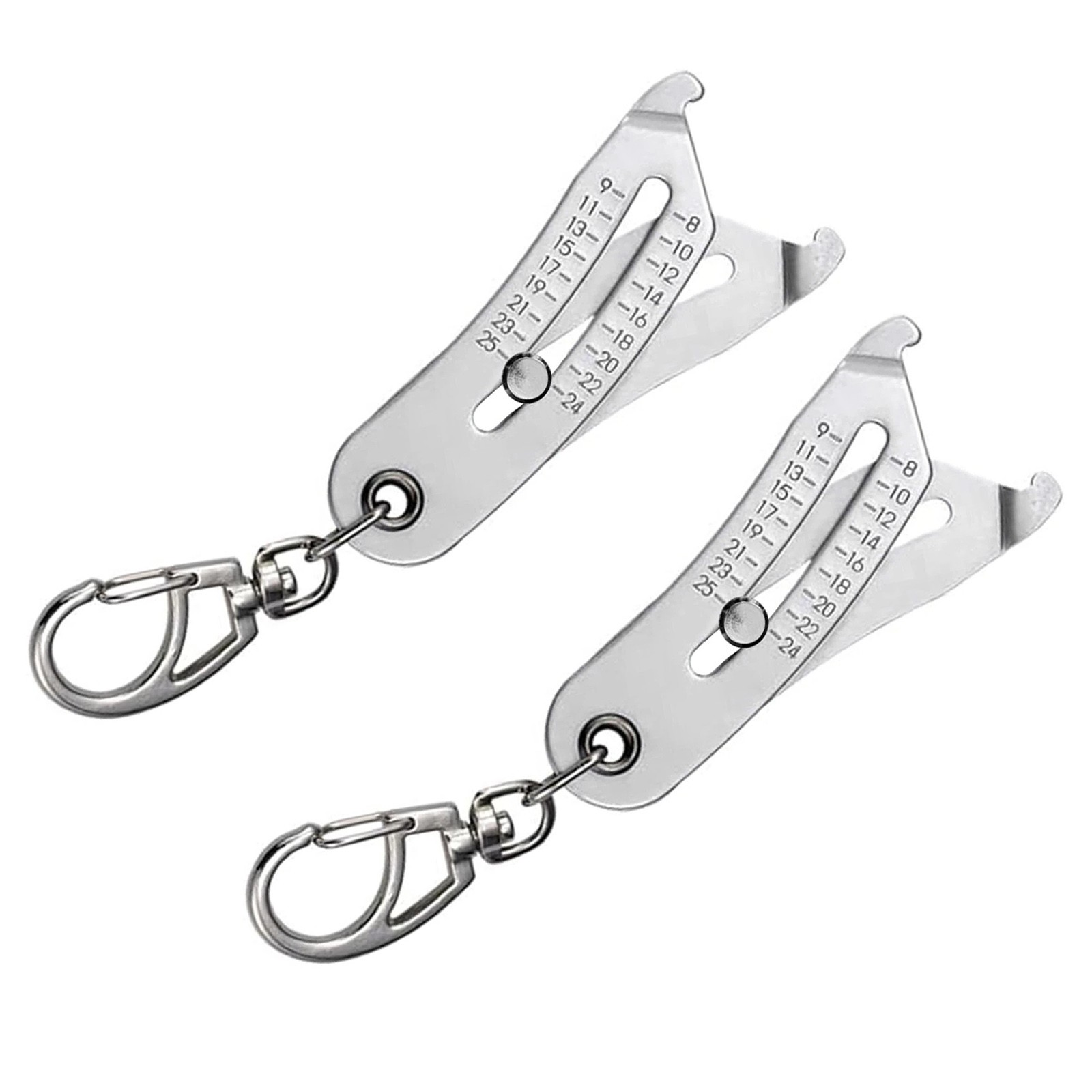 2× Portable Thread Checker Set - Precision Bolt Size Finder with Keychain Ring