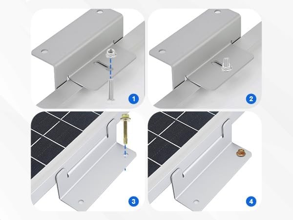 16 Units Solar Panel Mounting Brackets,Z 4 Pack Z Bracket, silvery