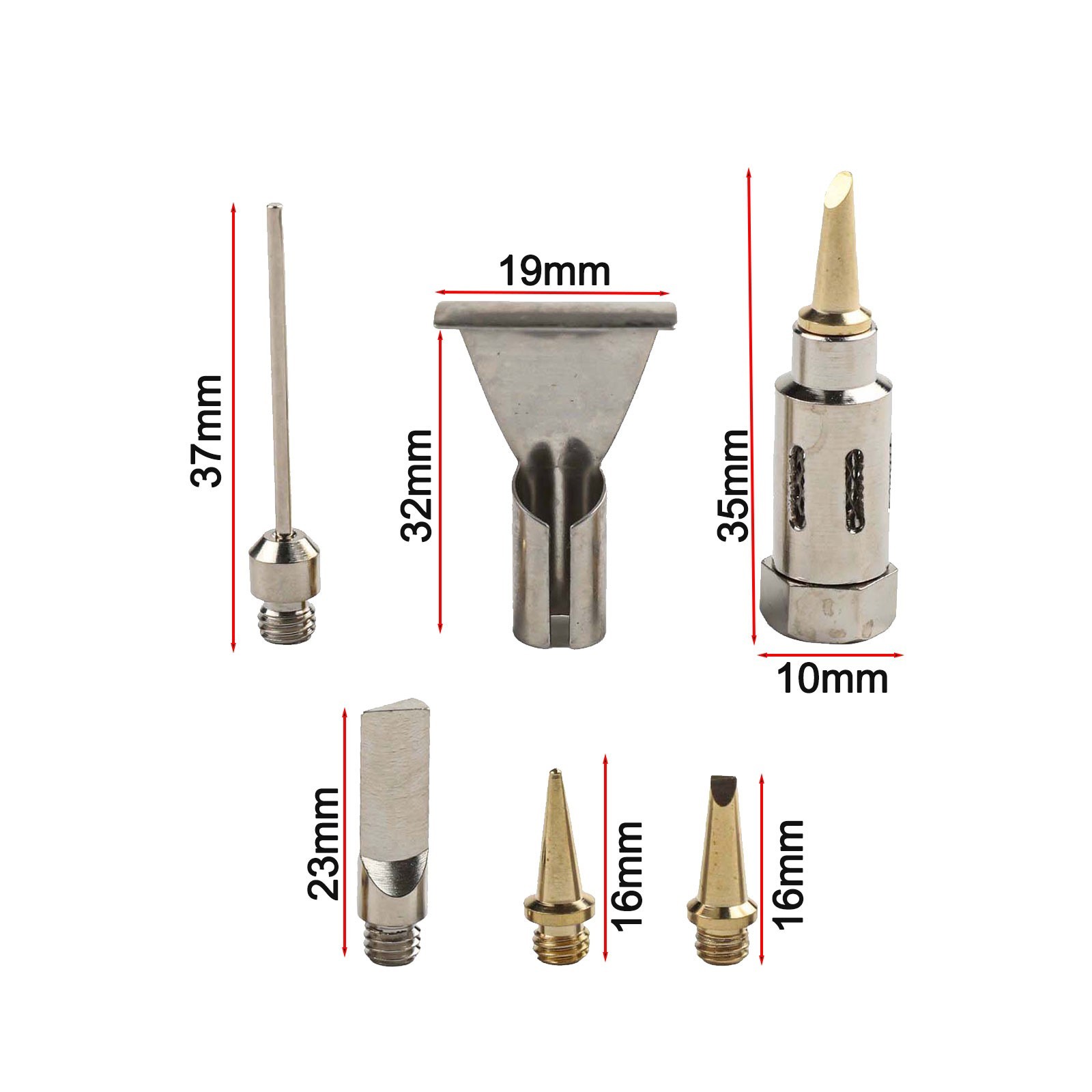 Compact 6PCS Soldering Iron Tips Gas Torch Head Set for Efficient Welding