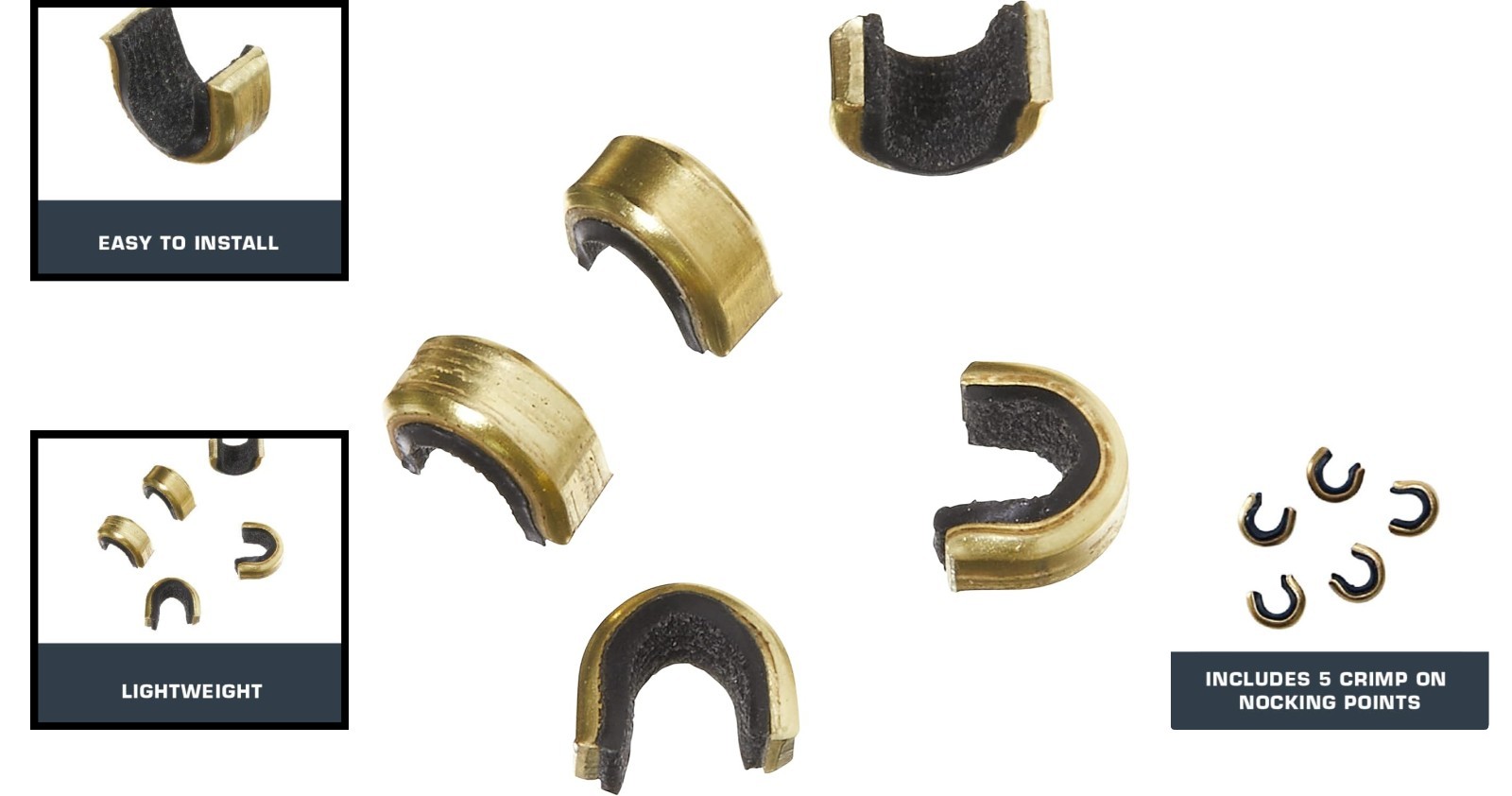 Archery Essential: 5-Pack Bowstring Nocks for Improved Shot Accuracy & Stability