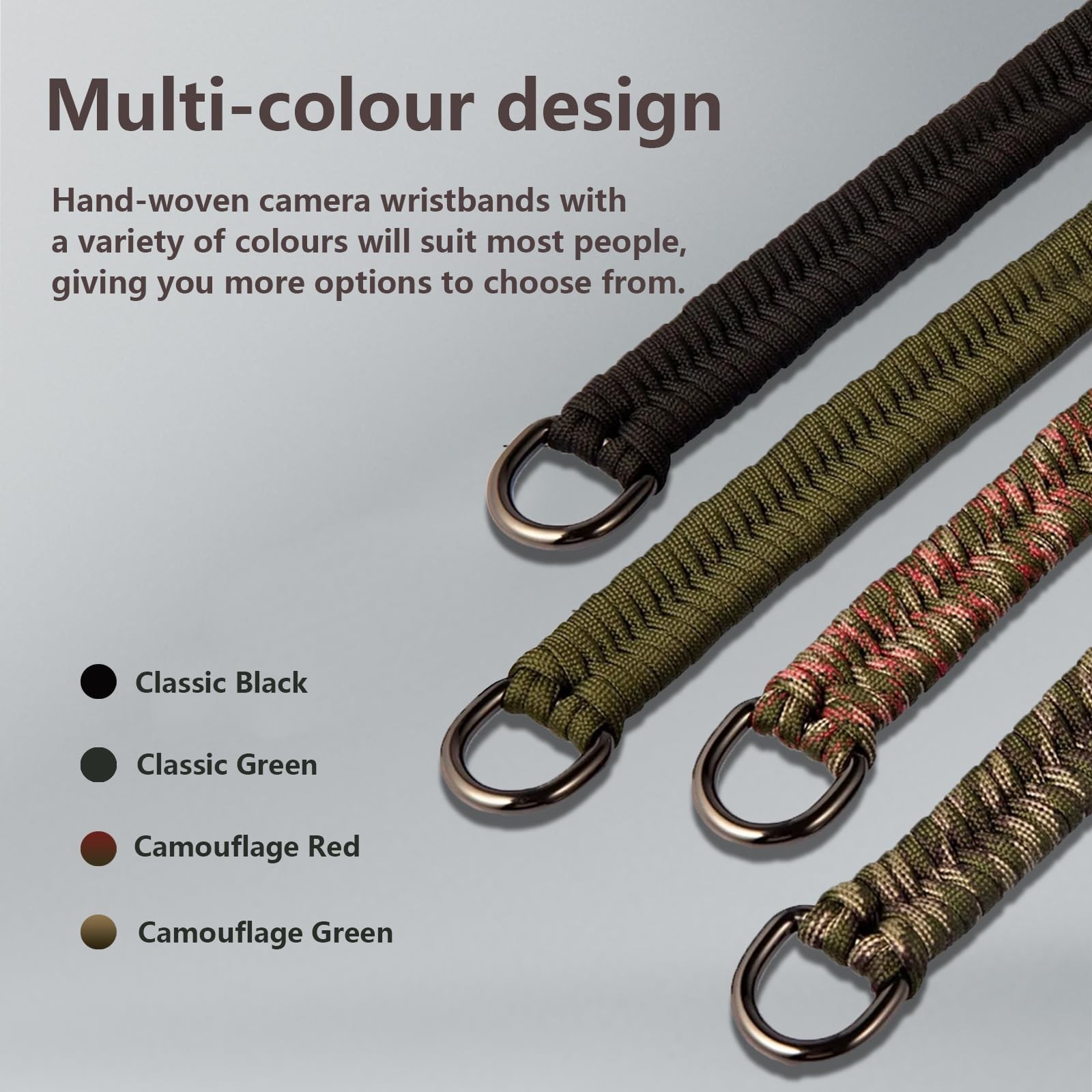 Zilotusnte Camera Wrist Strap, Rope Small, Black, Red, Silver Gray