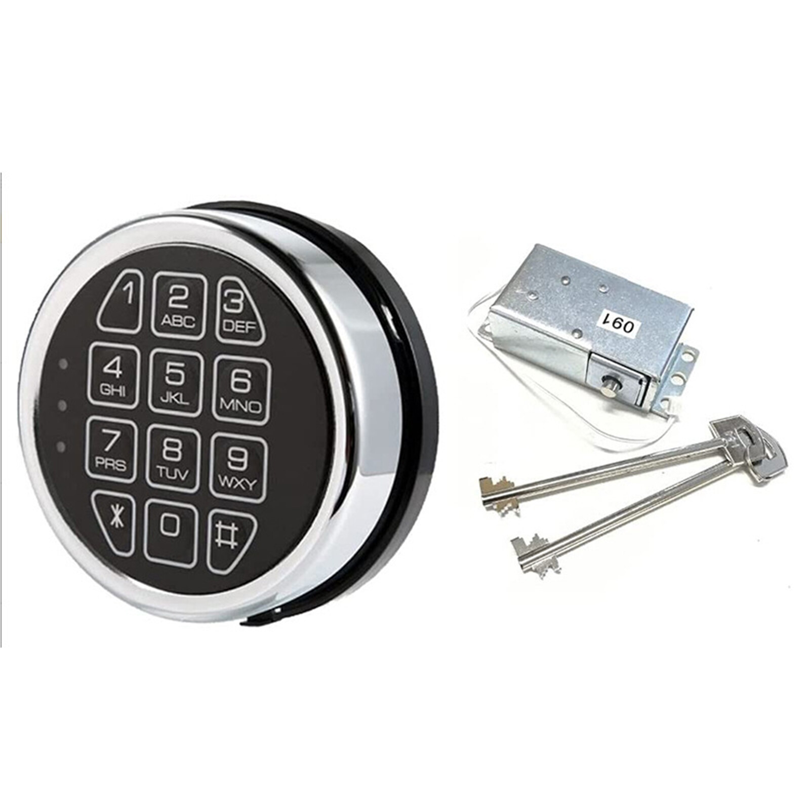 Gun Safe Lock Replacement,Chrome Keypad Electronic Safe Lock with Solenoid Lock