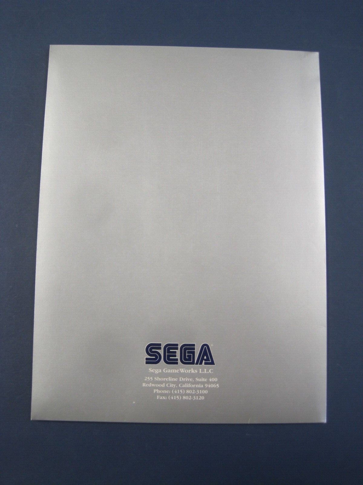 Vintage SEGA Gameworks LLC Folder Portfolio XLNT Condition