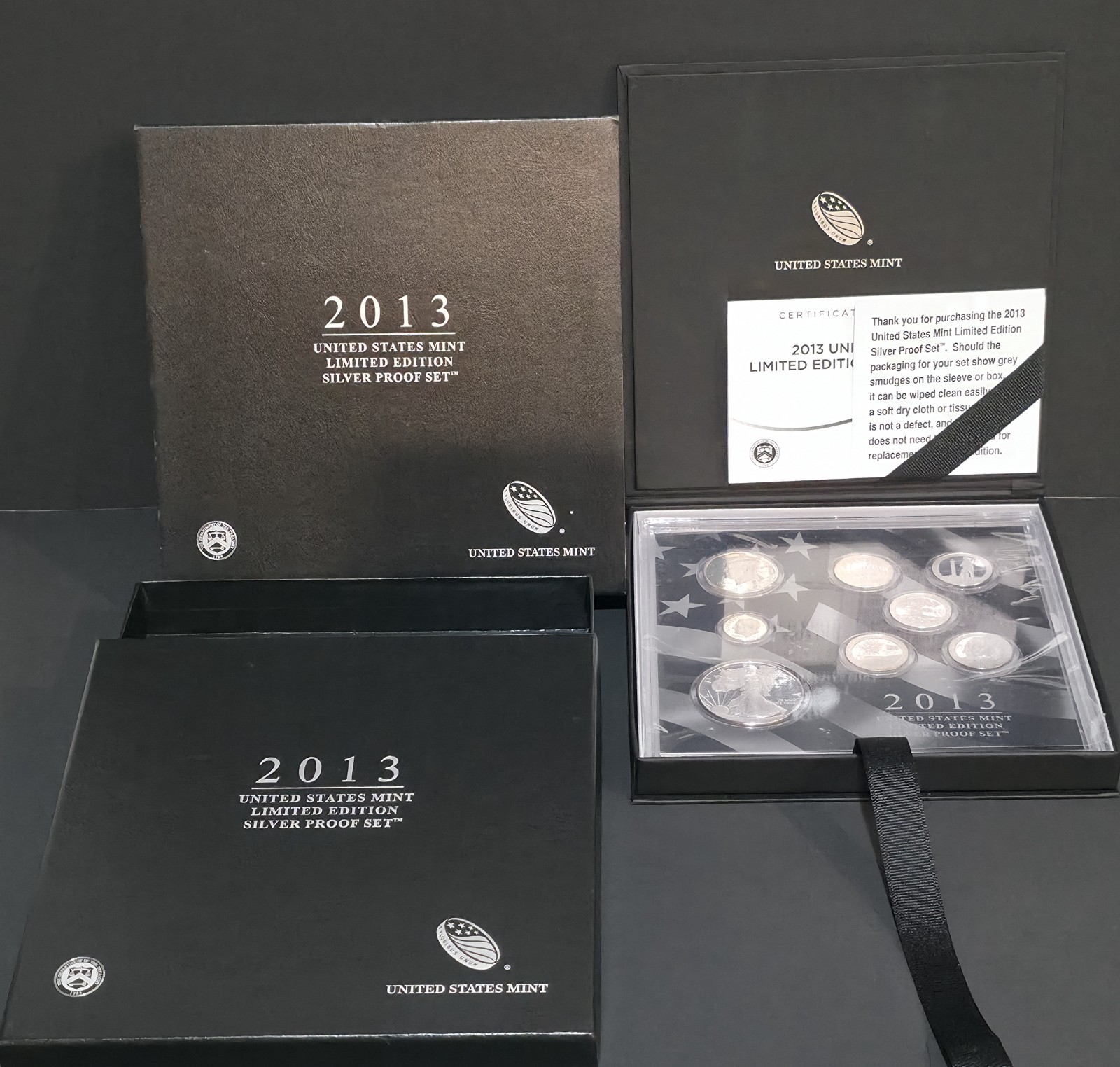 2013 Limited Edition US Silver Proof Set Complete w/ Box COA SK#a