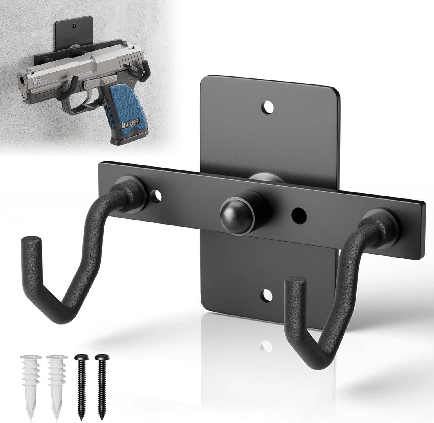 Pistol Wall Mount - Heavy Duty Steel Handgun Display Holder Fits Pistols and Rev