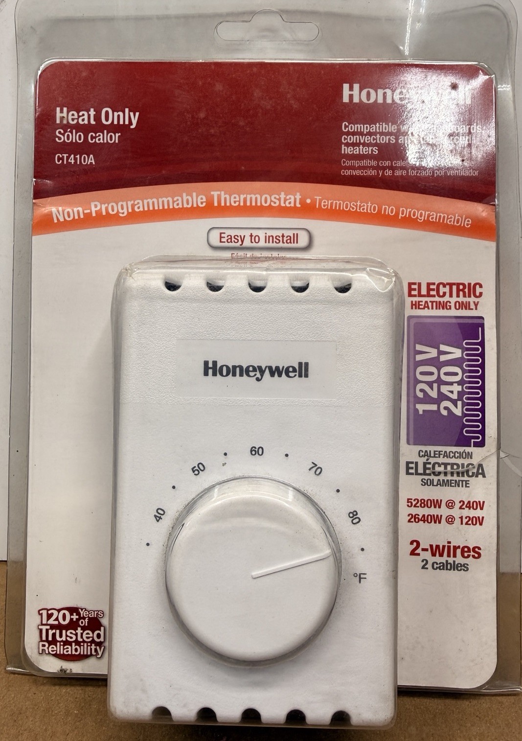Honeywell Home CT410A Non-Programmable  Thermostat 2 Wire Brand NEW Never Used