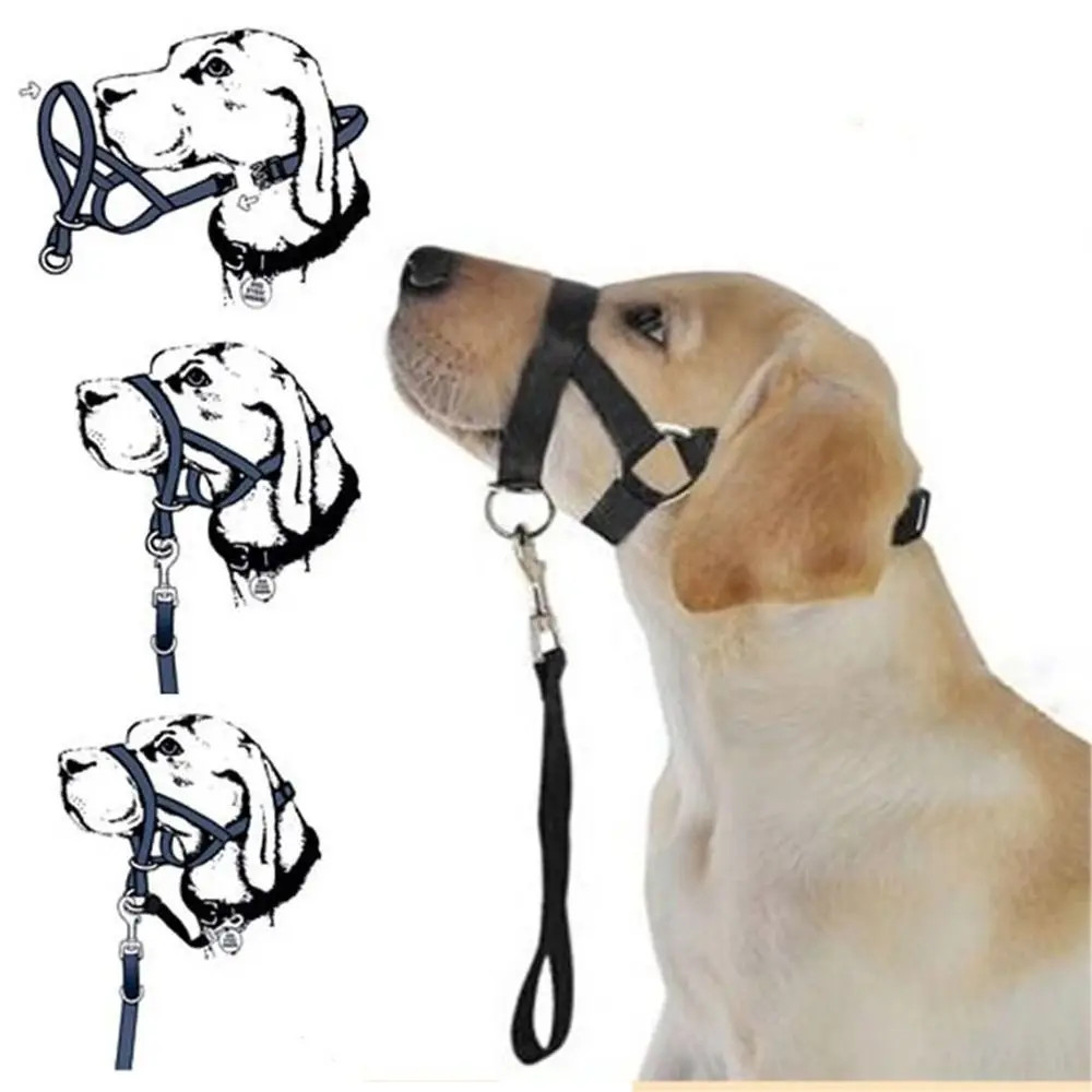 Adjustable Training Leash Anti Barking Dog Head Collar Leader Harness Dog Halter