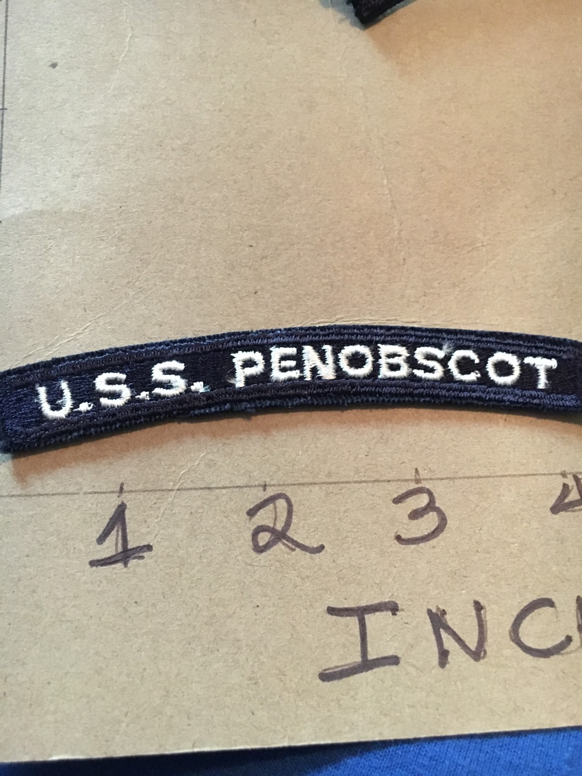 US NAVY SHOULDER STRIP TAB *** rocker *** Patch USS Penobscot