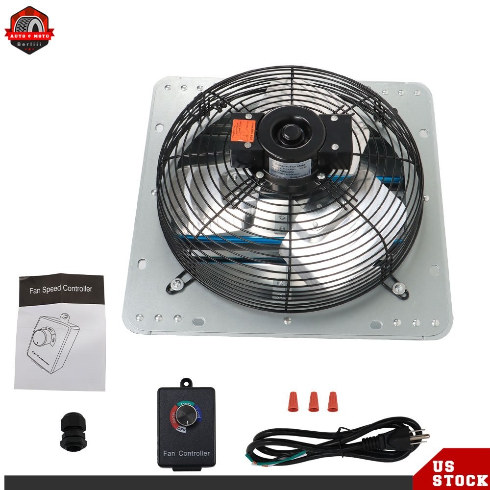 12 inch Shutter Exhaust Fan Wall Mounted Blades Ventilation Fan For Garage Attic
