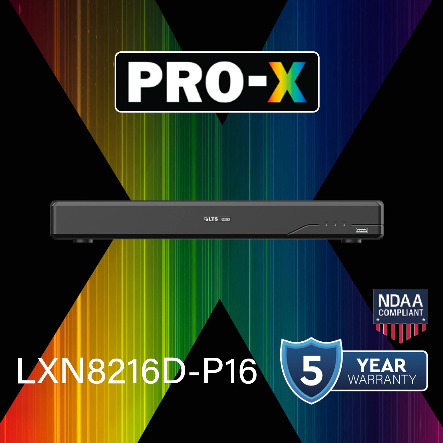 LXN8216D-P16 Pro-X 16CH IP Up to 16MP Human & Vehicle Detection 16 PoE NDAA NVR