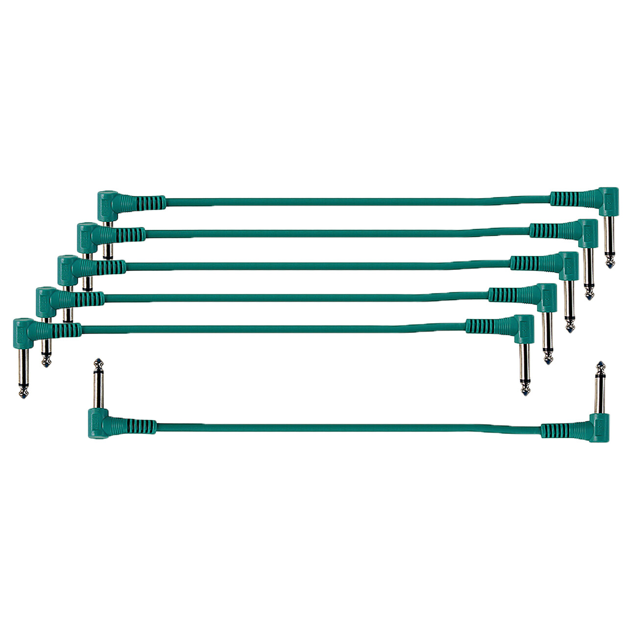 ZoZo Green 12-inch Right-Angle 1/4" Patch Cables, 6-Pack